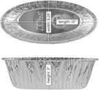 JetFoil Oval Disposable Aluminum Loaf/Challah Pans 5lb - Foil Disposable Loaf Pans for Baking Cakes - 100% Recyclable Tins Containers - Perfect for Cookware - 120 Count, BS550
