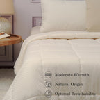 CUDDLE DREAMS Classic Wool Comforter (Midweight for All Season, Queen)