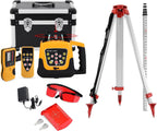360° Self-Leveling Red Beam Rotary Laser Level Kit with Tripod+Grade Rod