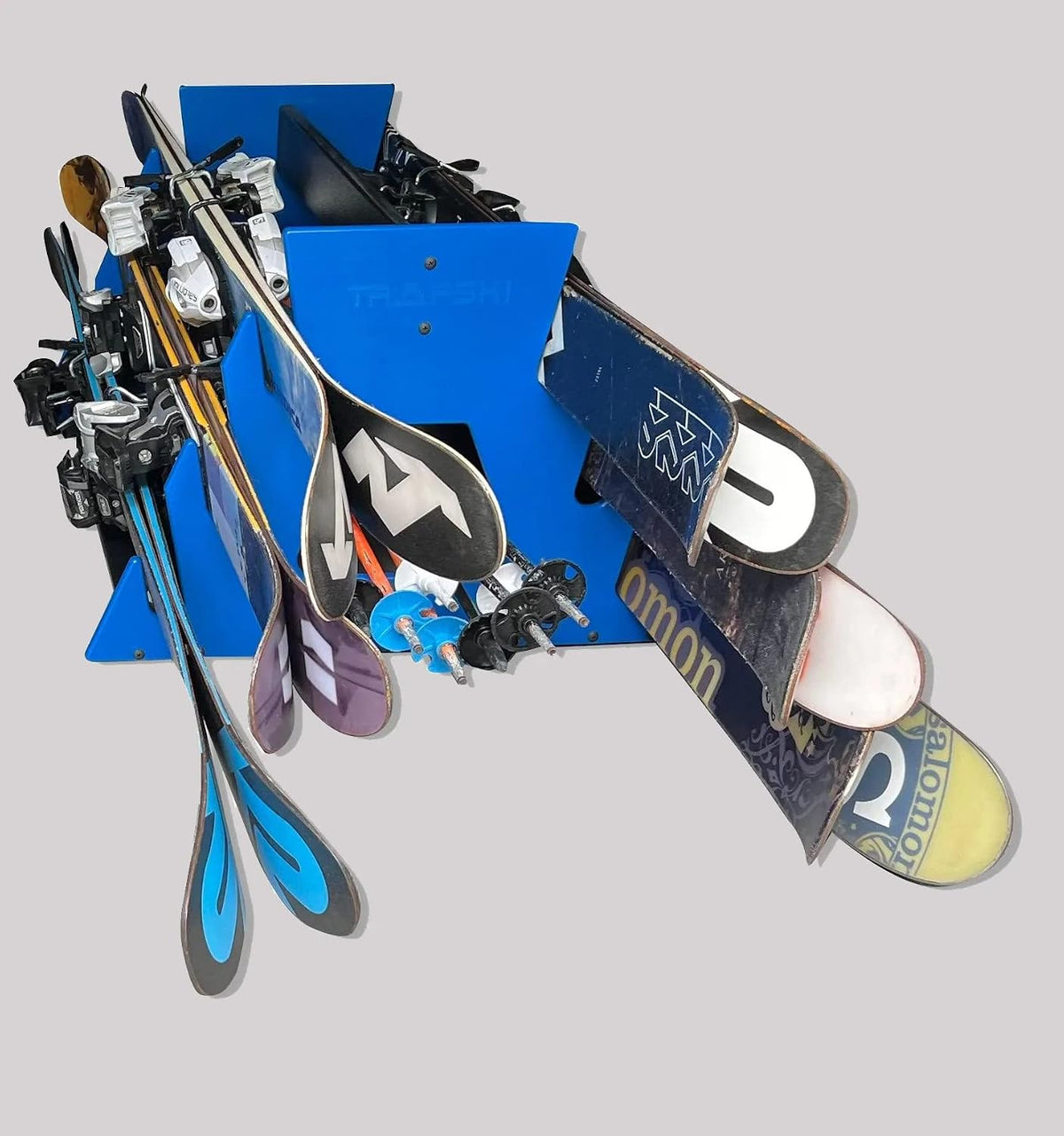 TRAPSKI All Mountain/Race/XC Ski and Snowboard Mobile Rack | Marine Grade HDPE Plastic | Made in The USA
