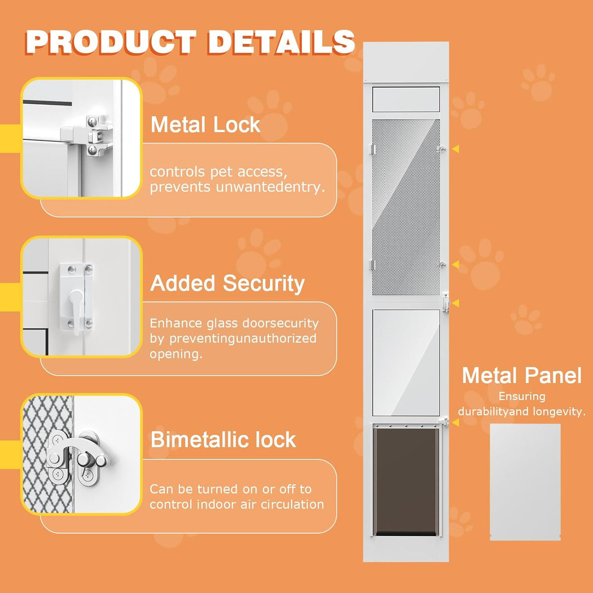 Dog Door for Sliding Glass Door with Screen Design for Large Dogs