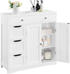 Topeakmart Freestanding Bathroom Storage Cabinet, 4 Drawers & 2 Doors White