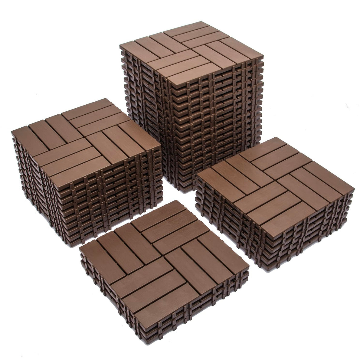 68 Pcs Interlocking Deck Tile (11.42"x11.42"), 61.60 Sq.Ft Deck Flooring Outdoor Waterproof All Weather, Flooring Tiles for Balcony, Backyard, Indoor & Outdoor, Dark Gray