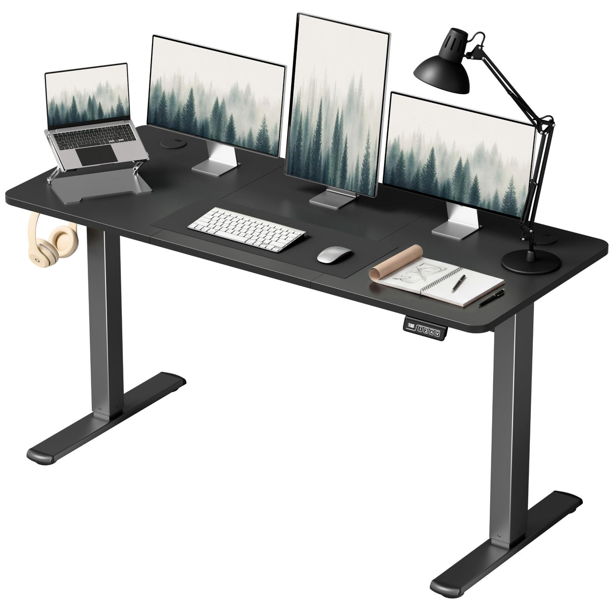 Furmax 55 Inches Electric Height Adjustable Standing Desk Home Office Desk