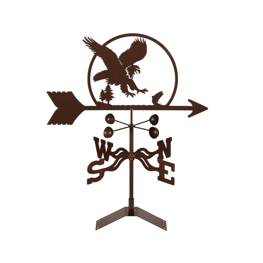 EZ Vane Steel Eagle Weathervane with Wind Cups — Deck Mount
