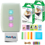 FUJIFILM Instax Mini Link 3 Smartphone Printer Bundle with Fujifilm Instant Mini Film (20 Sheets), Hanging Photo Frames, Table top Photo Frame for Mini Film (Sage Green)