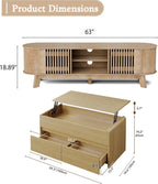 Living Room Table Sets of 2, Oval TV Stand and Coffee Table Set