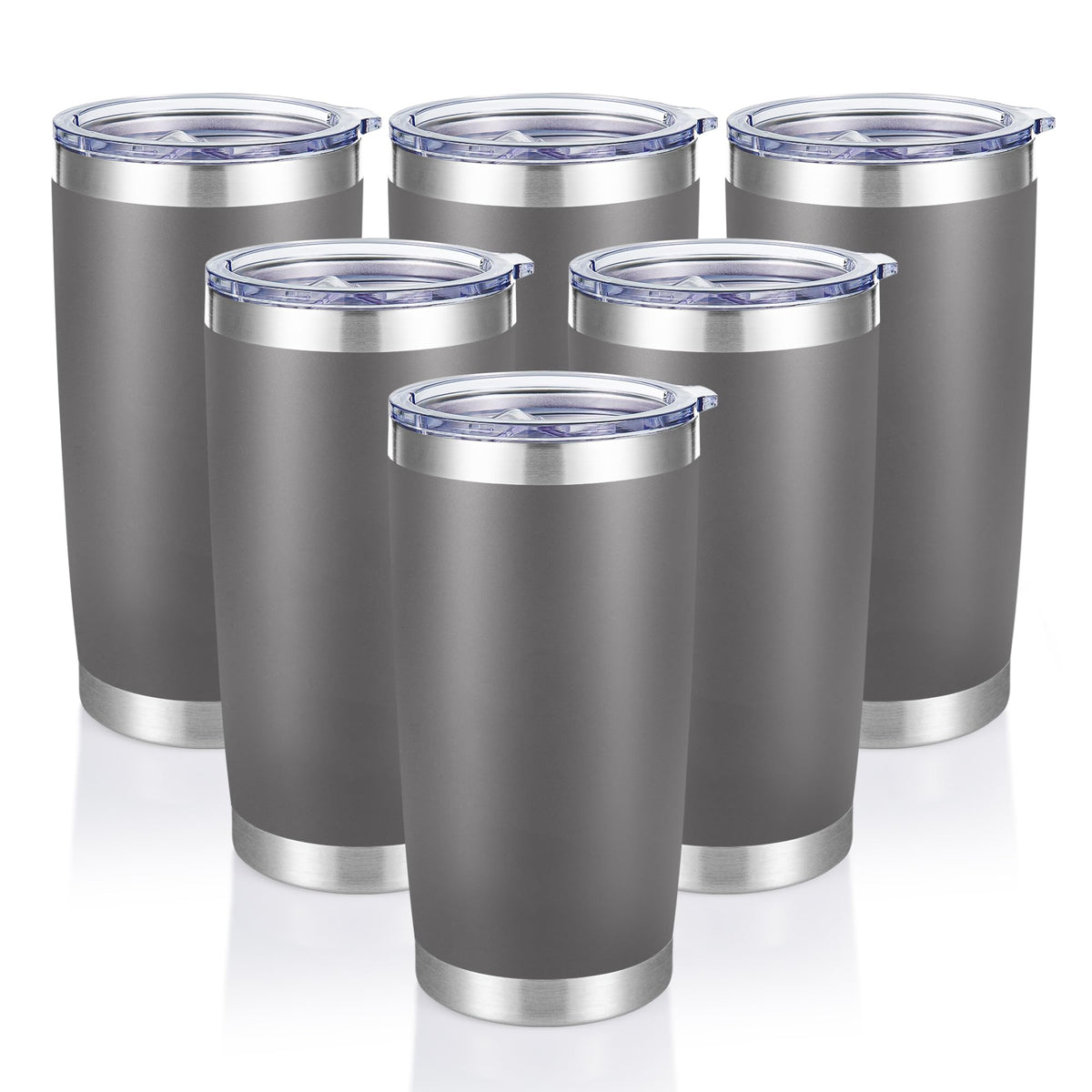 20 oz Tumblers Bulk Stainless Steel Tumbler with Lid, 12 Pack