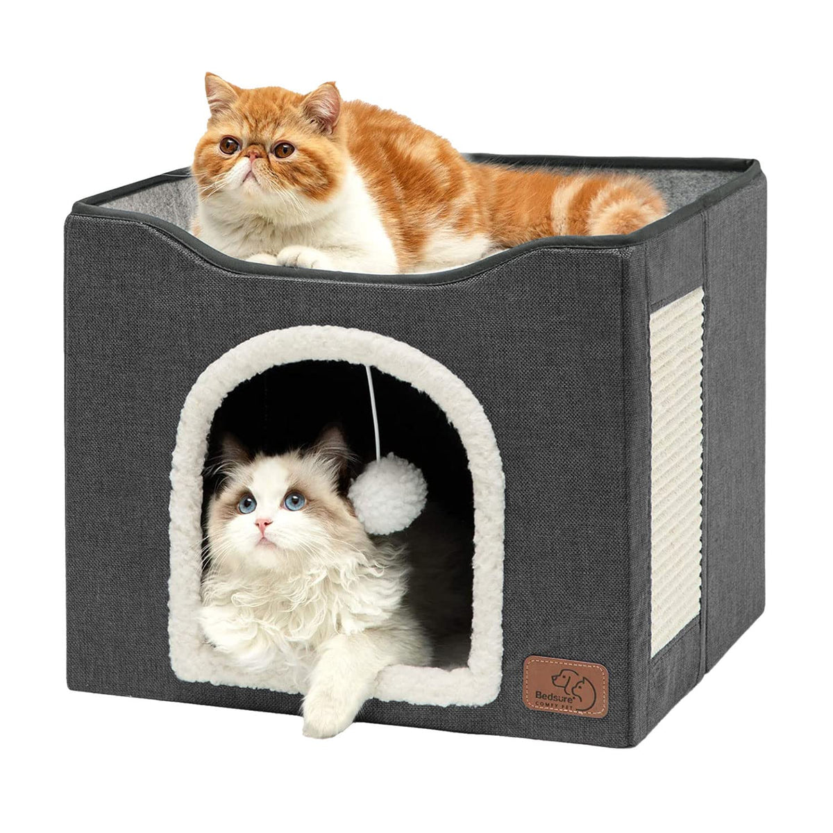 Bedsure 3-Level Cat Tree for Indoor Cats with Scratching Post,Grey