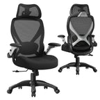 ELABEST X100 Ergonomic Mesh Office Chair with Footrest, Big and Tall Hone Desk Chair with 5D Flip-Up Arms, Adjustable 3D Lumbar Support,Gaming & Executive Computer Chairs