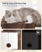 FourFurPets Modern Cat Tree, 58-Inch Cat Tower for Large Cats, Big Hammock
