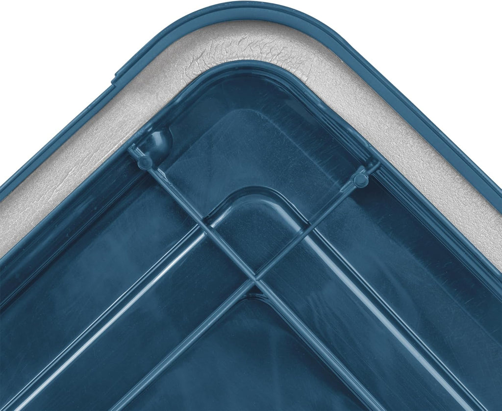 IRIS USA 4-Pack 74 Qt Storage Bins with Gasket Lids, Navy