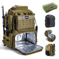 Goture Fishing Backpack with Cooler, 4 3600 Tackle Boxes,2 Rod Holders