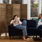 Room Dividers and Folding Privacy Screens, Wood Louvered Separators Divider Wall for Home Office Bedroom - 4 Panels, 63 * 67inch (Brown)