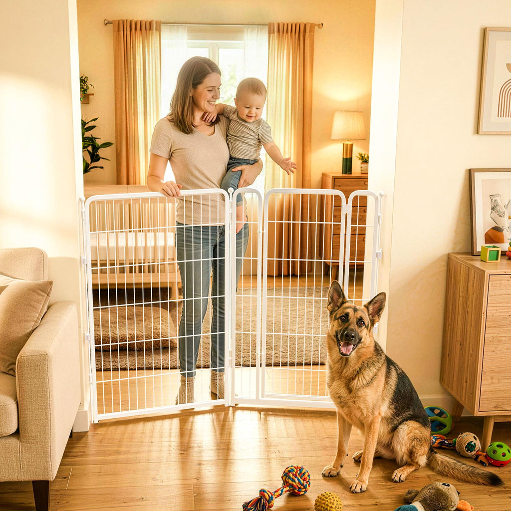 FXW Dog Gate, Extra Wide Adjustable for Openings Up to 165", 32" H