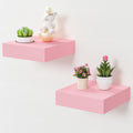 BAMEOS 47in Floating Shelves, Black Wall Mounted Wooden Shelves with Invisible Brackets Set of 2