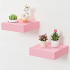 BAMEOS 47in Floating Shelves, Black Wall Mounted Wooden Shelves with Invisible Brackets Set of 2