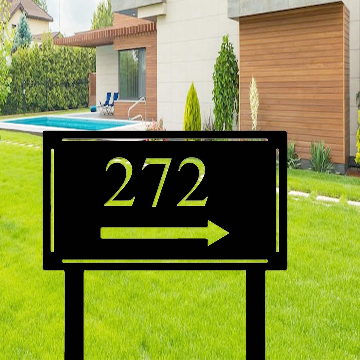 Custom Metal Lawn Address Sign with Stakes Personalized Address Yard Stake House Numbers for Yard Driveway House Number Yard Sign Address Number Sign Front Door Garden Stake Yard Decor