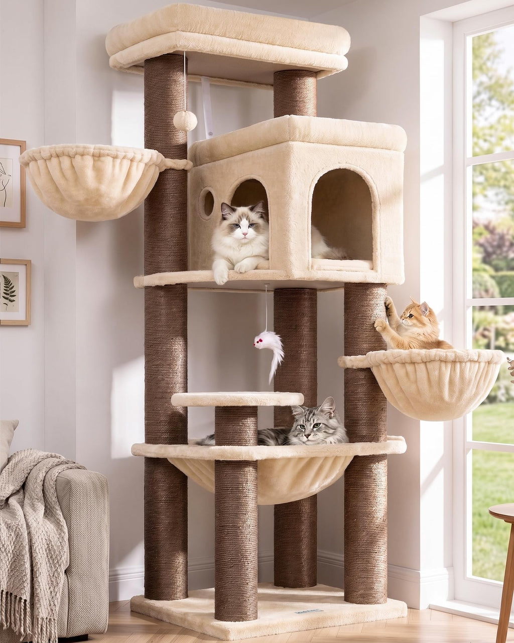 Globlazer Cat Tree Tower with Scratching Post for Indoor Cats, F53