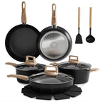 Garvee 21 Piece Non-Stick Pots and Pans Set Ceramic Cookware