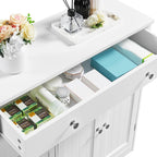 Topeakmart Freestanding Bathroom Storage Cabinet, 4 Drawers & 2 Doors White
