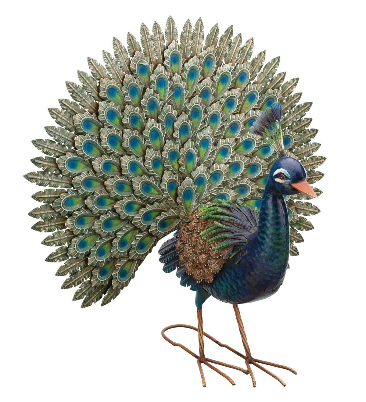 Regal Art & Gift Peacock Outdoor Statue, Decorative Garden Sculpture, Unique Metal Outdoor Figurine, Lawn Ornament Statue for Garden, Outdoor Sculpture for Yard, Wings Open, 25.25'L x9.75'W x 24.75'H