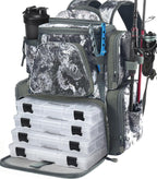Piscifun Fishing Tackle Backpack with 2 Rod Holders, 4 Boxes & Rain Cover