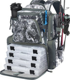 Piscifun Fishing Tackle Backpack with 2 Rod Holders, 4 Boxes & Rain Cover