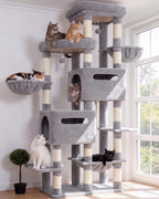 Heybly Cat Tree, 74.8'' Spacious & Tall Cat Tower for Large Cats HCT062MJ-1
