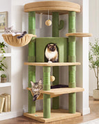 Globlazer 66inch Corner Cat Tree Tower for Indoor Large Cats, C66, Beige