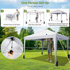 Driftalia 10x10 Pop Up Canopy Tent with Sidewalls, One-Push Instant Setup