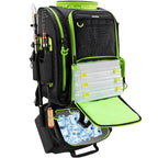 Fishing Backpack with Cooler for 3 Tackle Boxes Fishing Bag with Rod Holder