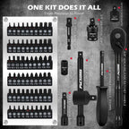 Premium 132-Piece Mechanics Tool Set, SAE/Metric 1/4" & 3/8" Drive Socket Set, Ratcheting Wrenches, Extensions & Adapters, Quick-Release Ratchet, Professional Auto Repair Tool Kit with Storage Case