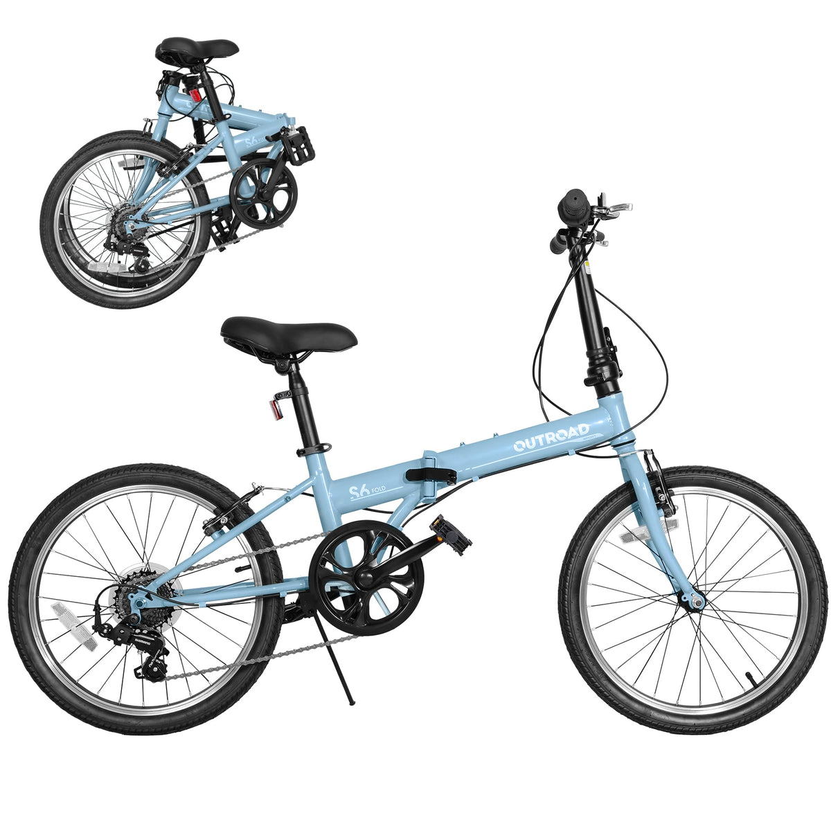 Betterland 20 inch Folding Bike, Foldable Bicycle for Adults with 7 Speed Derailleur, Lightweight Collapsible Bicycle for City Commuting, Fold Up Bike Men Women Teenagers