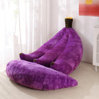 Banana Bean Bag Chair with Ottoman, Floor Sofa Bed with Footrest, Comfy Convertible Lounger for Adults, Plush Couch for Bedroom, Living Room or Dorm, L-Yellow