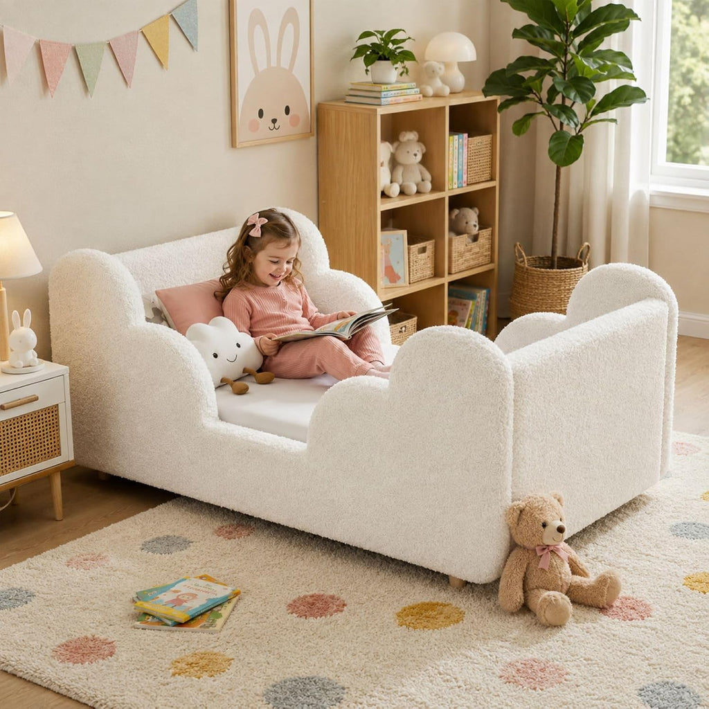 DoCred Toddler Bed, Upholstered Toddler Bed for Girls&Boys