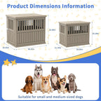 DRATO Dog House Resin Dog Kennel Furniture Weatherproof Functional End Table for Indoor Living Spaces & Outdoor Patios(Light Brown, Large (39.37 * 28.35 * 32.83))
