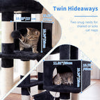 Heybly Cat Tree, 71-Inch-Tall Tower for Indoor Cats with 2 Perches HCT034G
