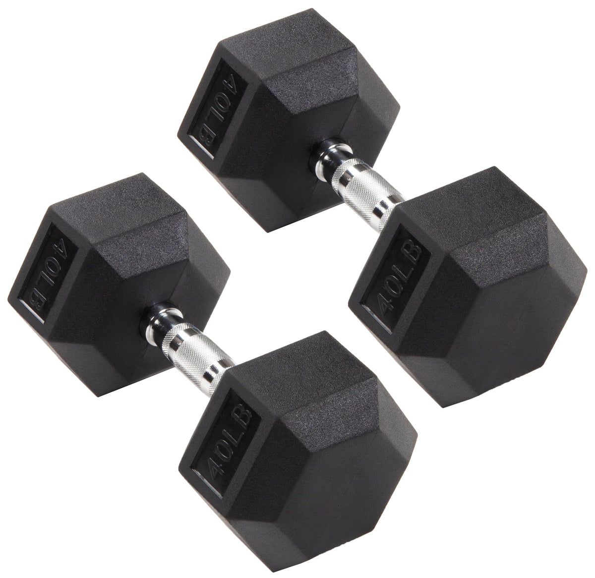 Signature Fitness Rubber Coated Hex Dumbbells Hand Weights for Exercises and Fitness Home Gym, 5-50 lbs, Pairs