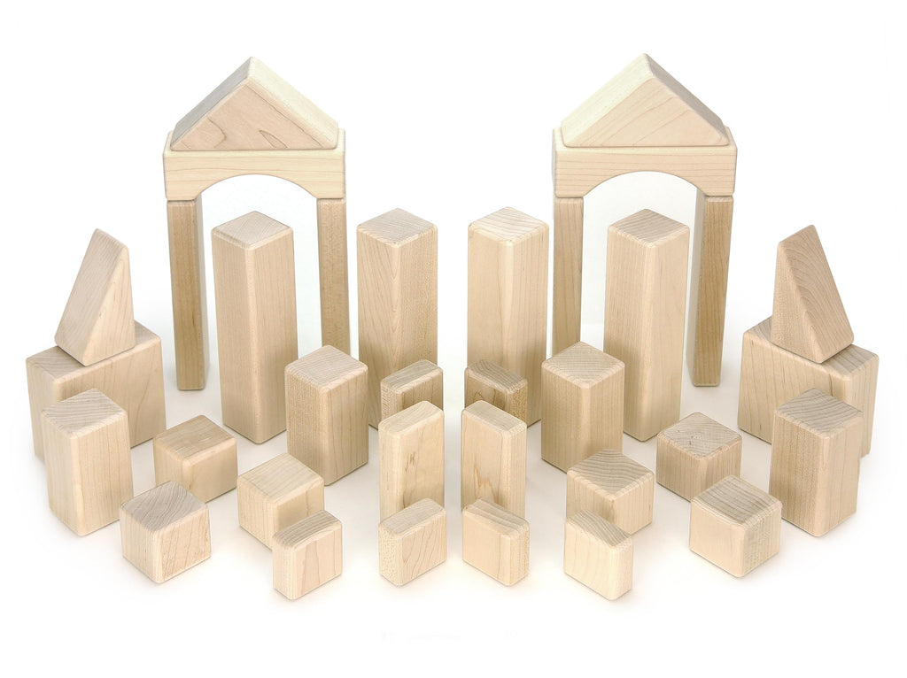 23 pc Toddler Chunky Hard Maple Wooden Block Set