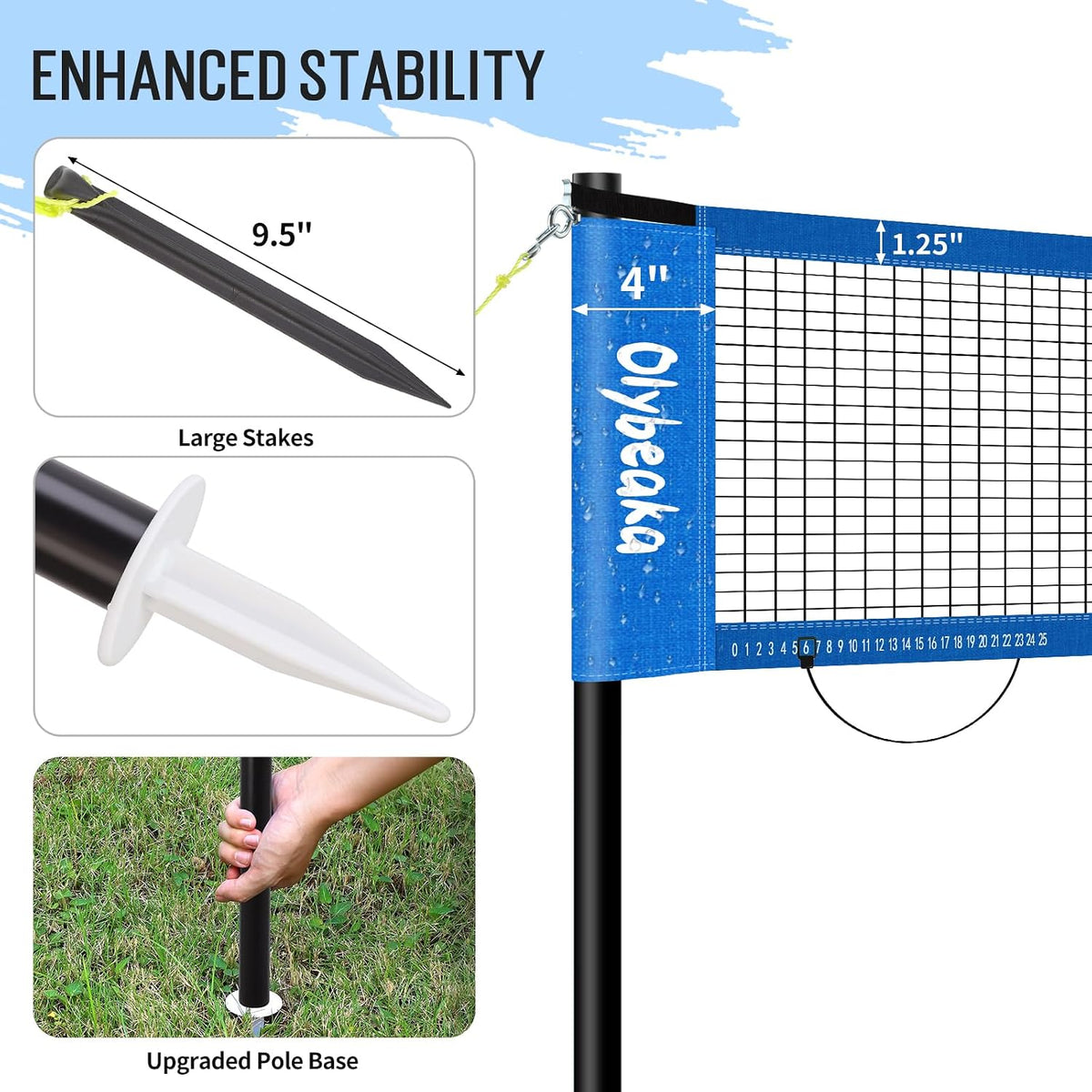 20ft Portable Outdoor Volleyball Badminton Combo Net Set