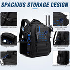 Fishing Backpack, Multi-pocket Tackle Backpack with 2 Rod Holders