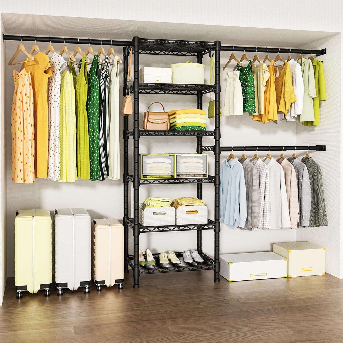 Ulif M5 Wall Mounted Clothes Garment Rack, Heavy Duty Closet Storage System