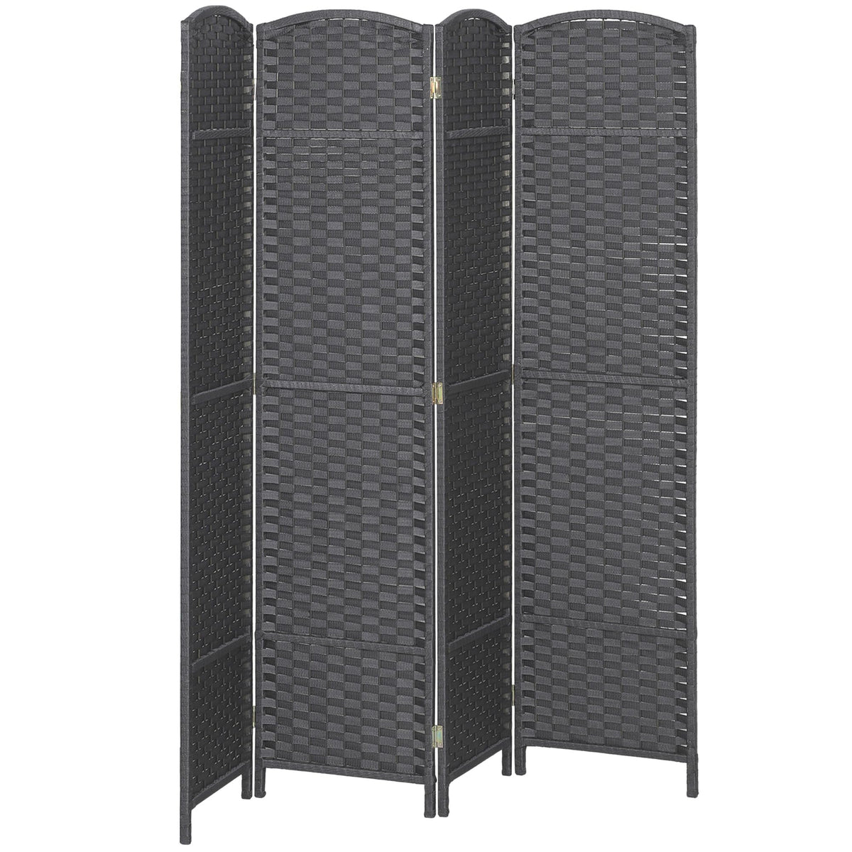 HOMCOM Room Divider 8 Panel Folding Privacy Screen 5.6' Tall Nature Wood