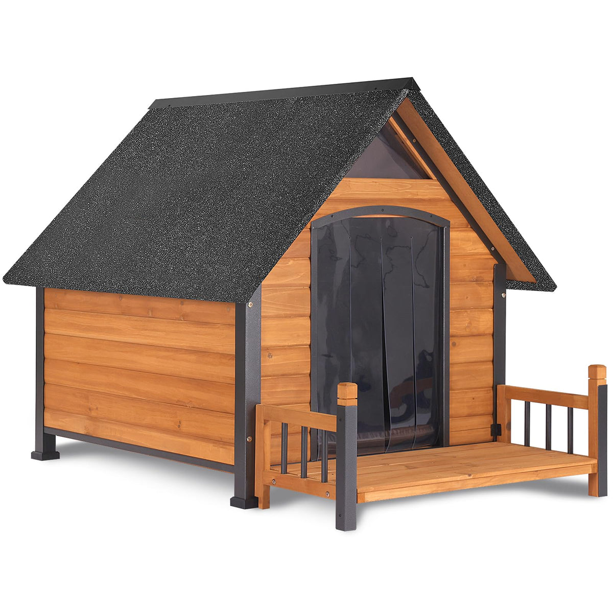 Aivituvin Heated Dog House Outdoor with Anti-Bite Metal Frame Insulated Indoor Dog Kennel 41.6'L Large Dog Cage for Small Medium Large Dogs with Heater and Insulated Liner for Winter