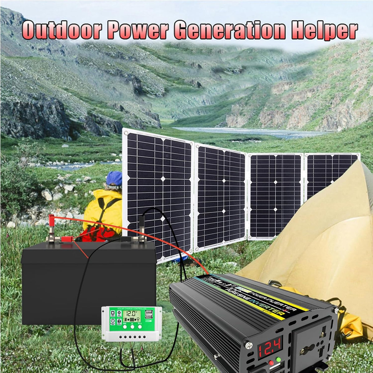 800W Off-Grid Solar Panel Kit with 50A Charge Controller - Waterproof Solar Solution for RVs and Campers(100W)