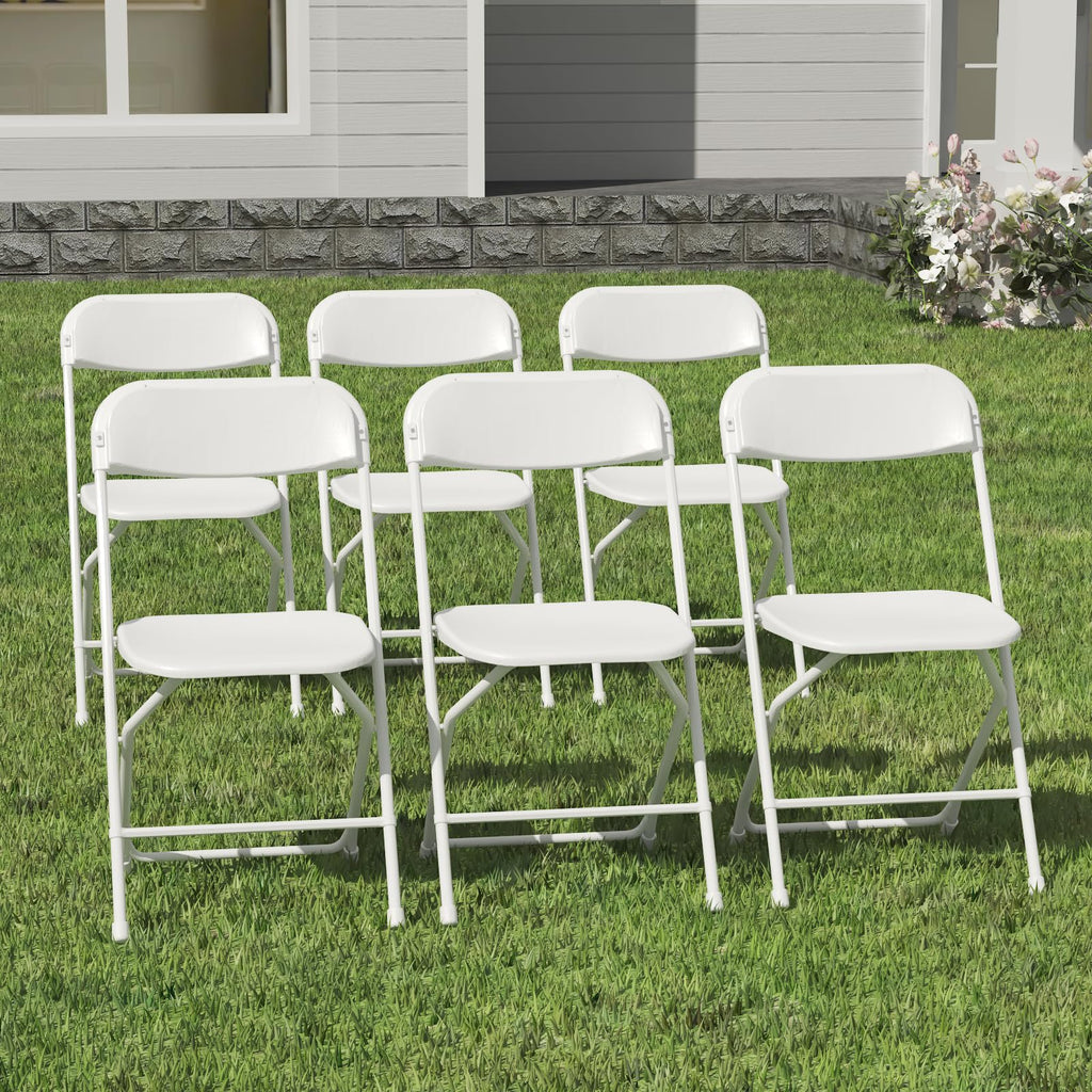 10 Pack White Folding Chairs for School Events Wedding Party Picnic