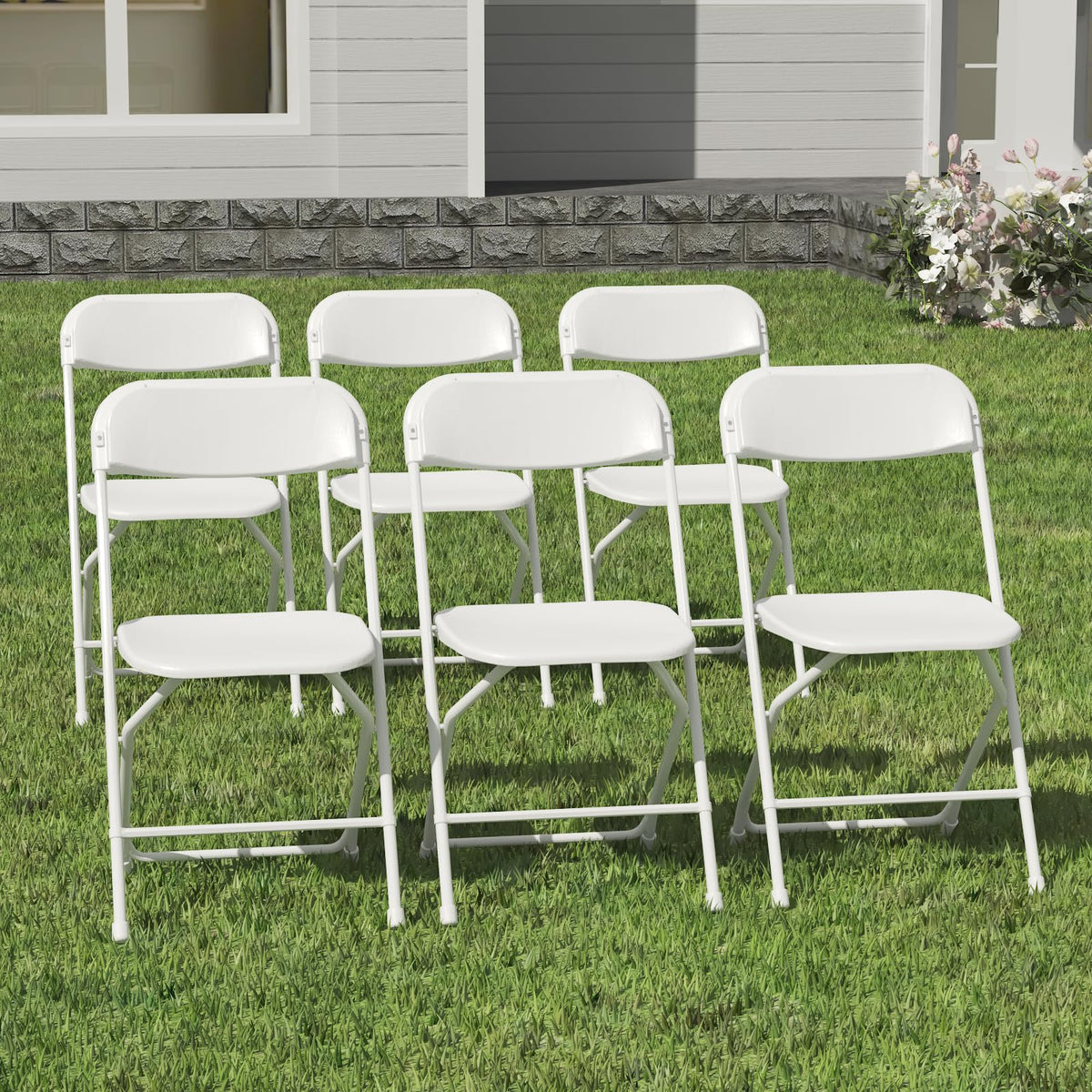 10 Pack White Folding Chairs for School Events Wedding Party Picnic