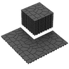 68 Pcs Interlocking Deck Tile (11.42"x11.42"), 61.60 Sq.Ft Deck Flooring Outdoor Waterproof All Weather, Flooring Tiles for Balcony, Backyard, Indoor & Outdoor, Dark Gray