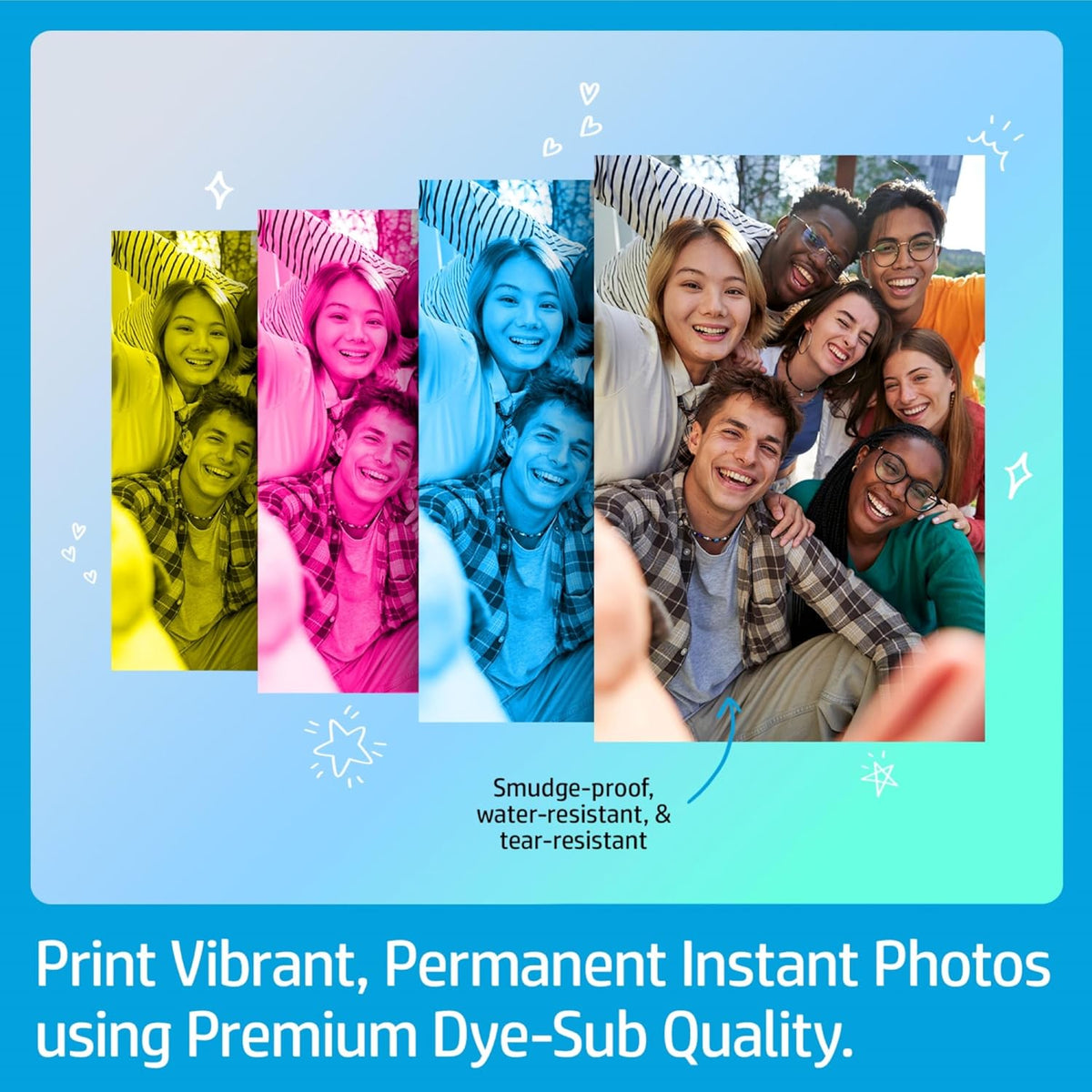HP Sprocket Studio Plus 4x6 (10.2x15.2 cm) Wireless Instant Photo Printer, Wi-Fi, Premium Dye-Sub, Vibrant Color Pictures, Bundle: Photo Album, Case, Photo Paper and Stickers, White